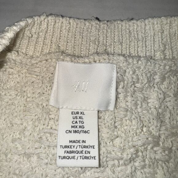 H&M Women XL Cardigan Old Money Preppy Academia Twee Timeless Work Textured Soft - Picture 3 of 8
